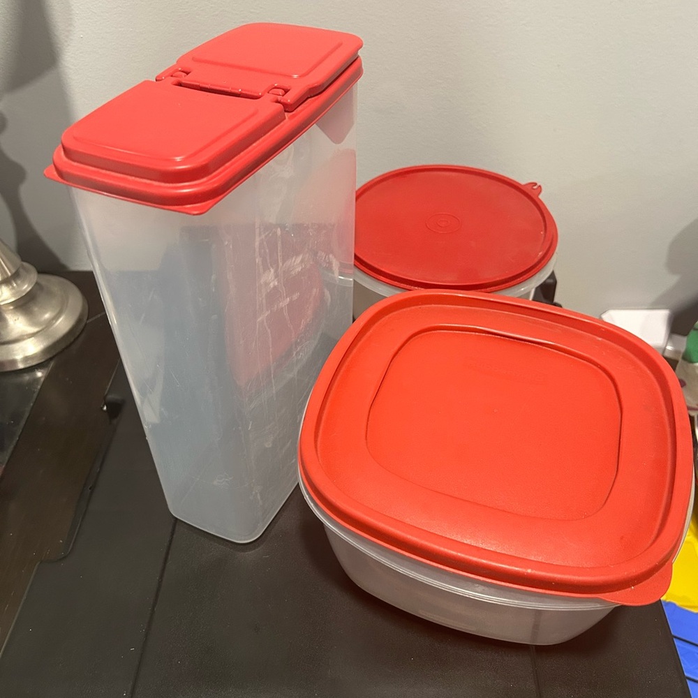 Red Kitchen Storage Container Set - Picture 1 of 6